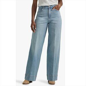 Lee Women's Legendary High Rise Trouser Jeans - Classic Wide Leg Denim Pants